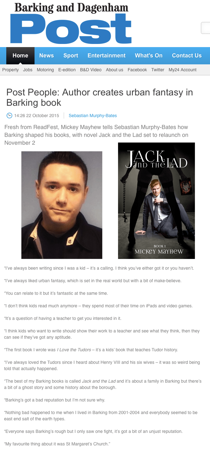 Barking and Dagenham Post Jack and the Lad