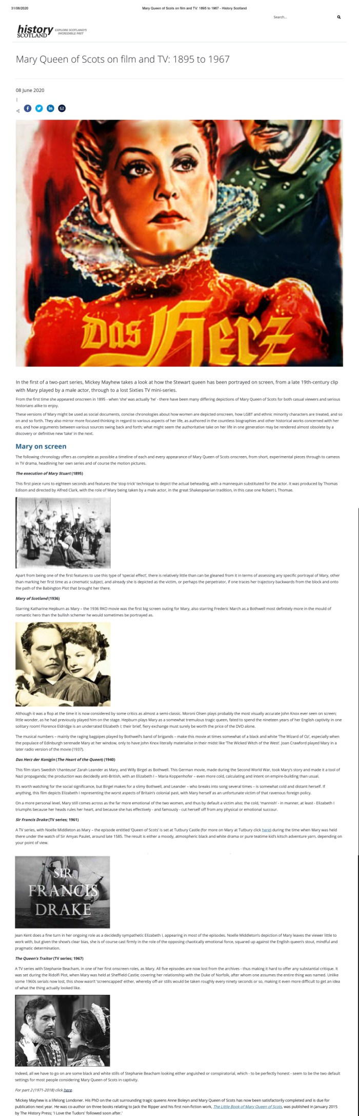 Mary Queen of Scots on film and TV_ 1895 to 1967 - History Scotland